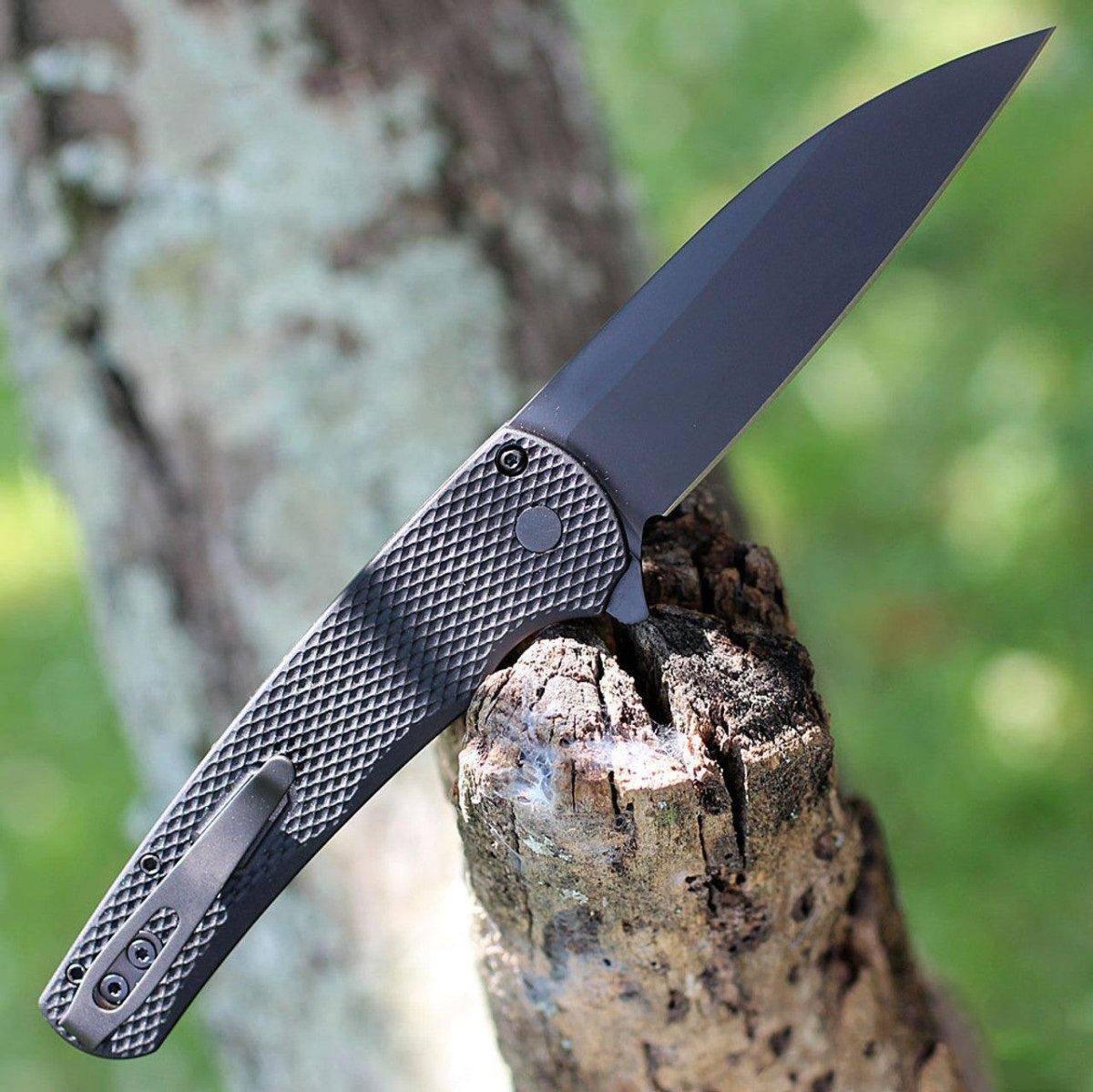 Pro-Tech Malibu Blade Show 2023 MagnaCut Blade Black Textured Handle Mosaic Pin (5306) - NORTH RIVER OUTDOORS