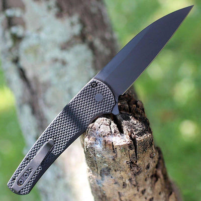 Pro-Tech Malibu Blade Show 2023 MagnaCut Blade Black Textured Handle Mosaic Pin (5306) - NORTH RIVER OUTDOORS