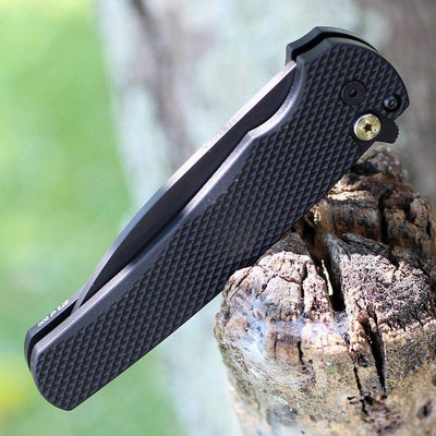 Pro-Tech Malibu Blade Show 2023 MagnaCut Blade Black Textured Handle Mosaic Pin (5306) - NORTH RIVER OUTDOORS