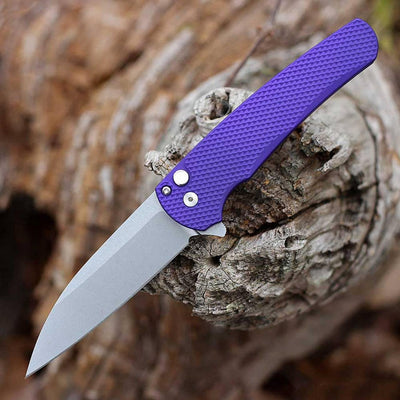 Pro-Tech Malibu Blade Show Texas Manual Flipper Knife 3.30" MagnaCut Purple - NORTH RIVER OUTDOORS