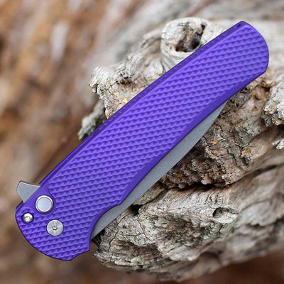Pro-Tech Malibu Blade Show Texas Manual Flipper Knife 3.30" MagnaCut Purple - NORTH RIVER OUTDOORS