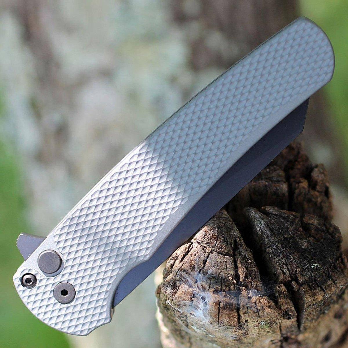 Pro-Tech Malibu Grey Textured (3.5" Blk Reverse Tanto) 5206-GREY - NORTH RIVER OUTDOORS