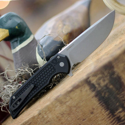 Pro-Tech Mordax MX105 MagnaCut Honeycomb Textured Black Handle Knife Stonewash (USA) - NORTH RIVER OUTDOORS