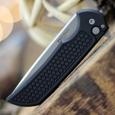 Pro-Tech Mordax MX105 MagnaCut Honeycomb Textured Black Handle Knife Stonewash (USA) - NORTH RIVER OUTDOORS