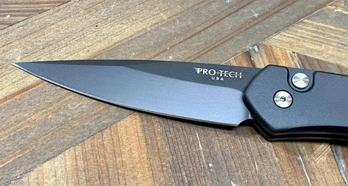 Pro-Tech Newport 3407 Auto Knife Black (3") (Black Blade) - NORTH RIVER OUTDOORS