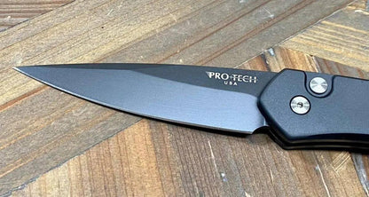 Pro-Tech Newport 3407 Auto Knife Black (3") (Black Blade) - NORTH RIVER OUTDOORS