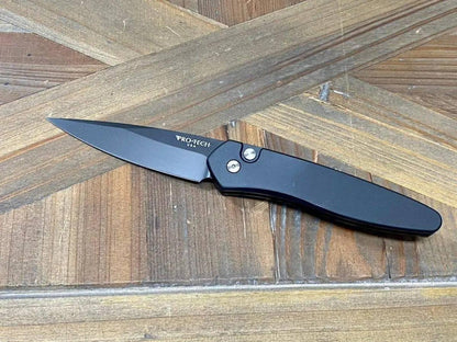 Pro-Tech Newport 3407 Auto Knife Black (3") (Black Blade) - NORTH RIVER OUTDOORS