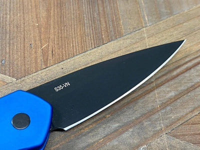 Pro-Tech Newport 3407-BLUE Auto Knife Black (3") (Blue Handle) - NORTH RIVER OUTDOORS