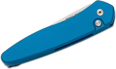 Pro-Tech Newport Auto Knife (3" Stonewash/Blue Handle) 3405-BLUE - NORTH RIVER OUTDOORS