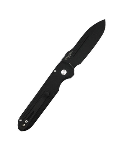 Pro-Tech Prometheus Design Werx Invictus Auto Folder Black Blade Black Handle Red G10 Push Button - NORTH RIVER OUTDOORS