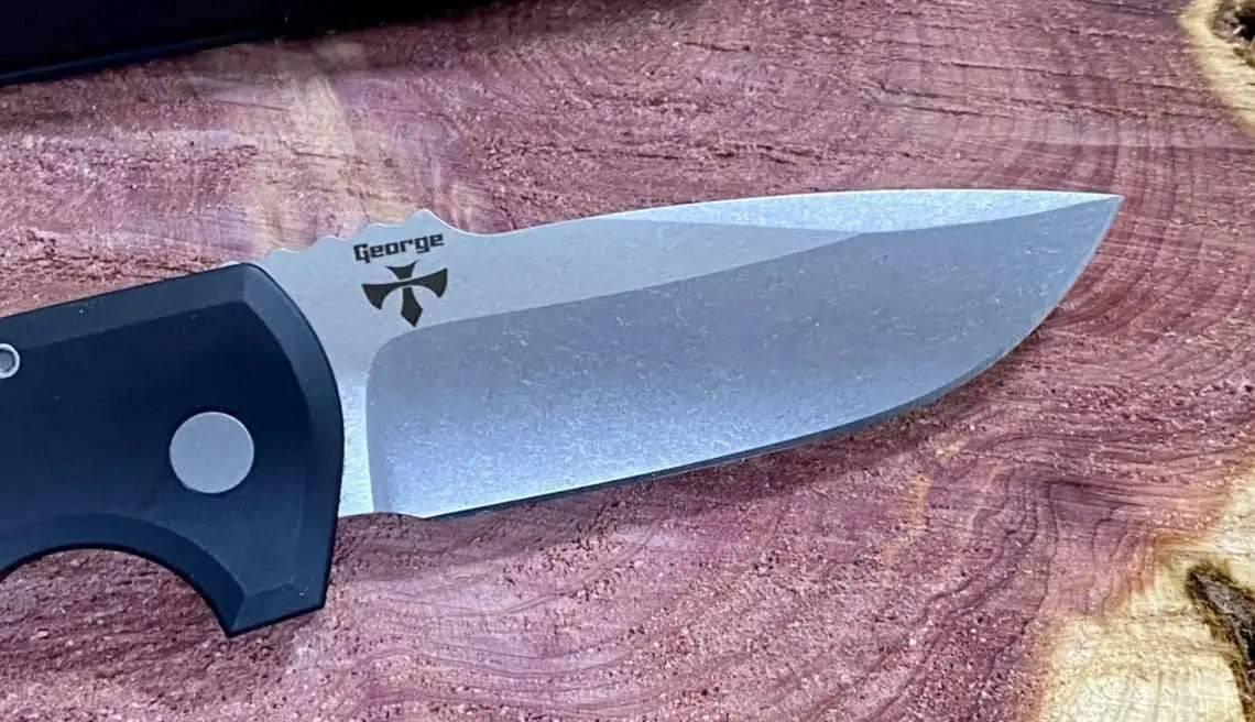 Pro-Tech Rockeye Auto Black Handle, Stonewash S35VN Blade LG301 - NORTH RIVER OUTDOORS