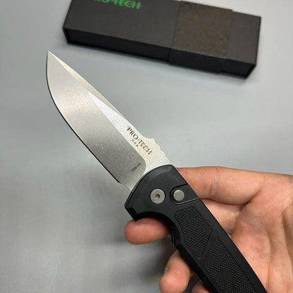 Pro-Tech Rockeye Auto Black Textured Handle Stonewash S35VN Blade LG305 - NORTH RIVER OUTDOORS