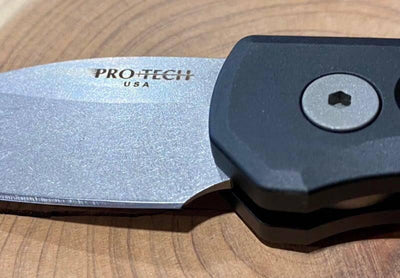 Pro-Tech Runt 5 Black Stonewash Wharncliffe 20-CV (R5101) - NORTH RIVER OUTDOORS