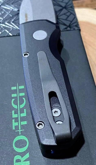 Pro-Tech Runt 5 Black Stonewash Wharncliffe 20-CV (R5101) - NORTH RIVER OUTDOORS