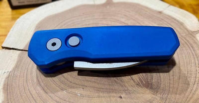 Pro-Tech Runt 5 Blue Handle Stonewash Wharncliffe 20-CV (R5101-Blue) - NORTH RIVER OUTDOORS