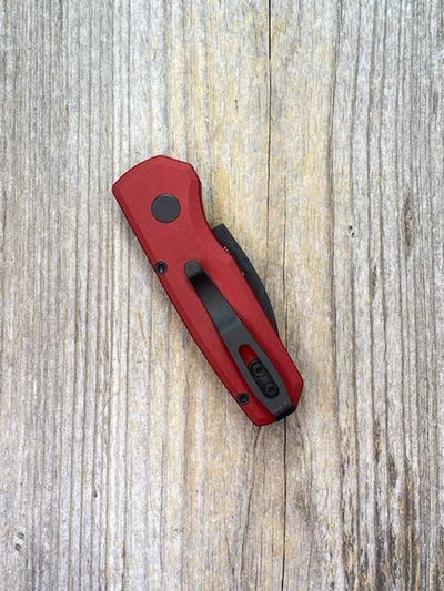 Pro-Tech Runt 5 R5303-Red Magnacut Black DLC Wharnie Blade Solid Red Aluminum Handle - NORTH RIVER OUTDOORS