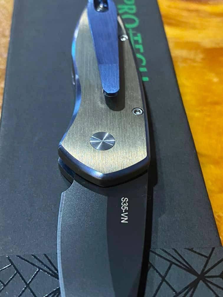 Pro-Tech Sprint 2952 Custom, 2-Tone Milled Titanium / DLC S35VN (USA) - NORTH RIVER OUTDOORS