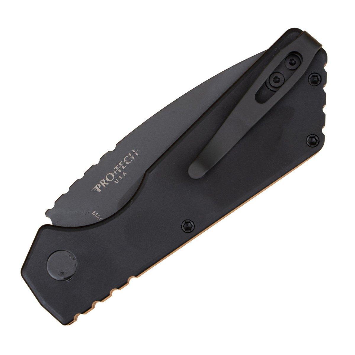 Pro-Tech Strider PT203 Auto Black Magnacut DLC Black Drop Point (USA) - NORTH RIVER OUTDOORS