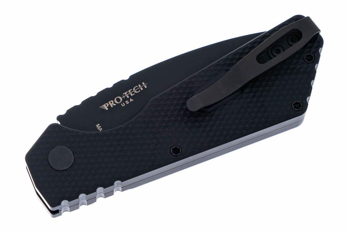 Pro-Tech Strider PT207 Auto Black DLC Magnacut Black Textured Handle (USA) - NORTH RIVER OUTDOORS