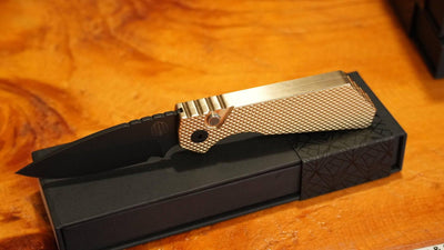 Pro-Tech Strider PT236 PT+ Auto Folding Knife 3.05" MagnaCut Black DLC Drop Point Blade AlBronze Bronze Handles - NORTH RIVER OUTDOORS