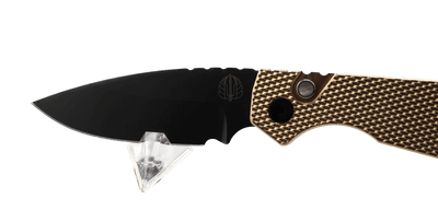 Pro-Tech Strider PT236 PT+ Auto Folding Knife 3.05" MagnaCut Black DLC Drop Point Blade AlBronze Bronze Handles - NORTH RIVER OUTDOORS