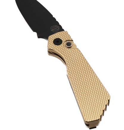 Pro-Tech Strider PT236 PT+ Auto Folding Knife 3.05" MagnaCut Black DLC Drop Point Blade AlBronze Bronze Handles - NORTH RIVER OUTDOORS