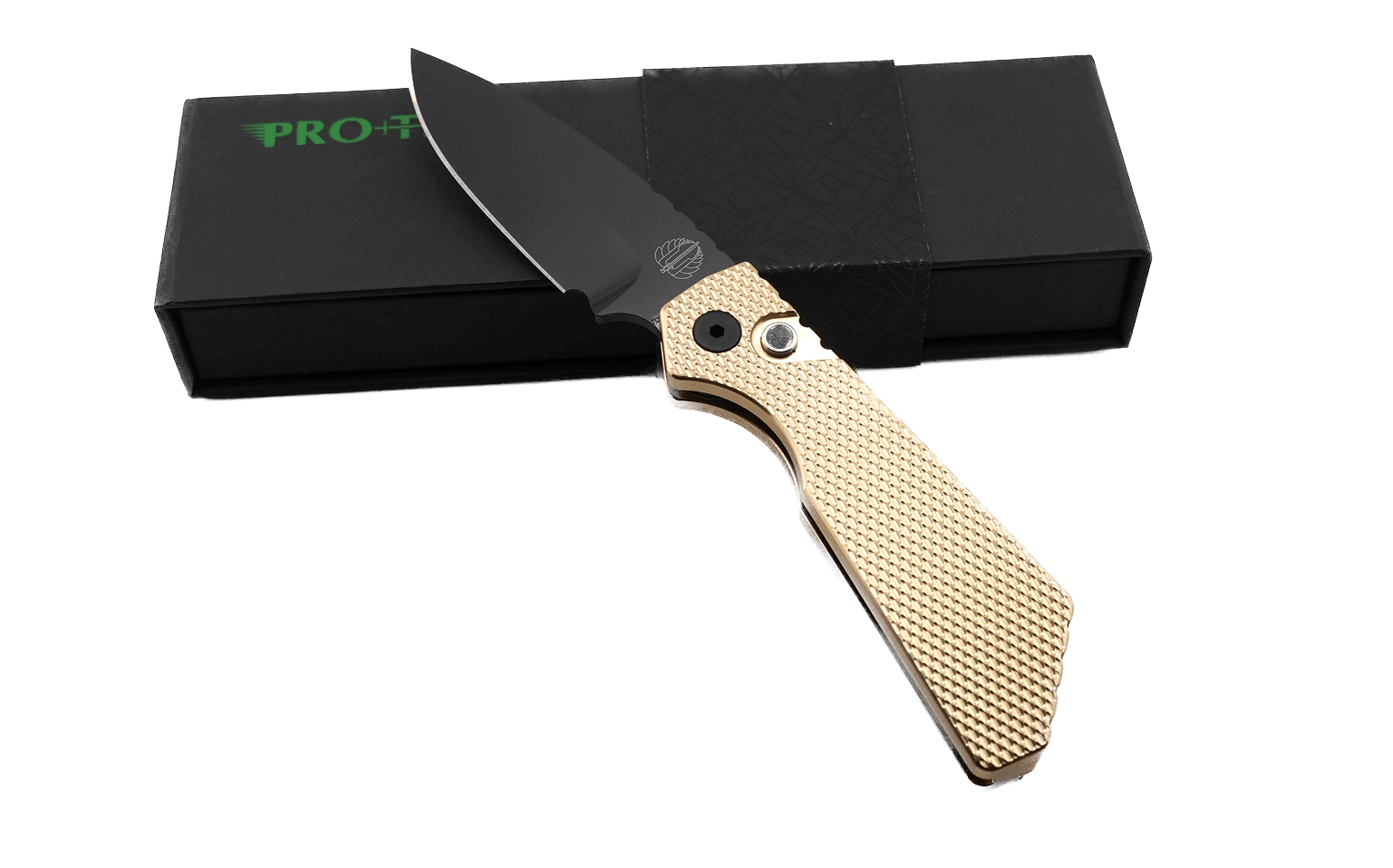 Pro-Tech Strider PT236 PT+ Auto Folding Knife 3.05" MagnaCut Black DLC Drop Point Blade AlBronze Bronze Handles - NORTH RIVER OUTDOORS