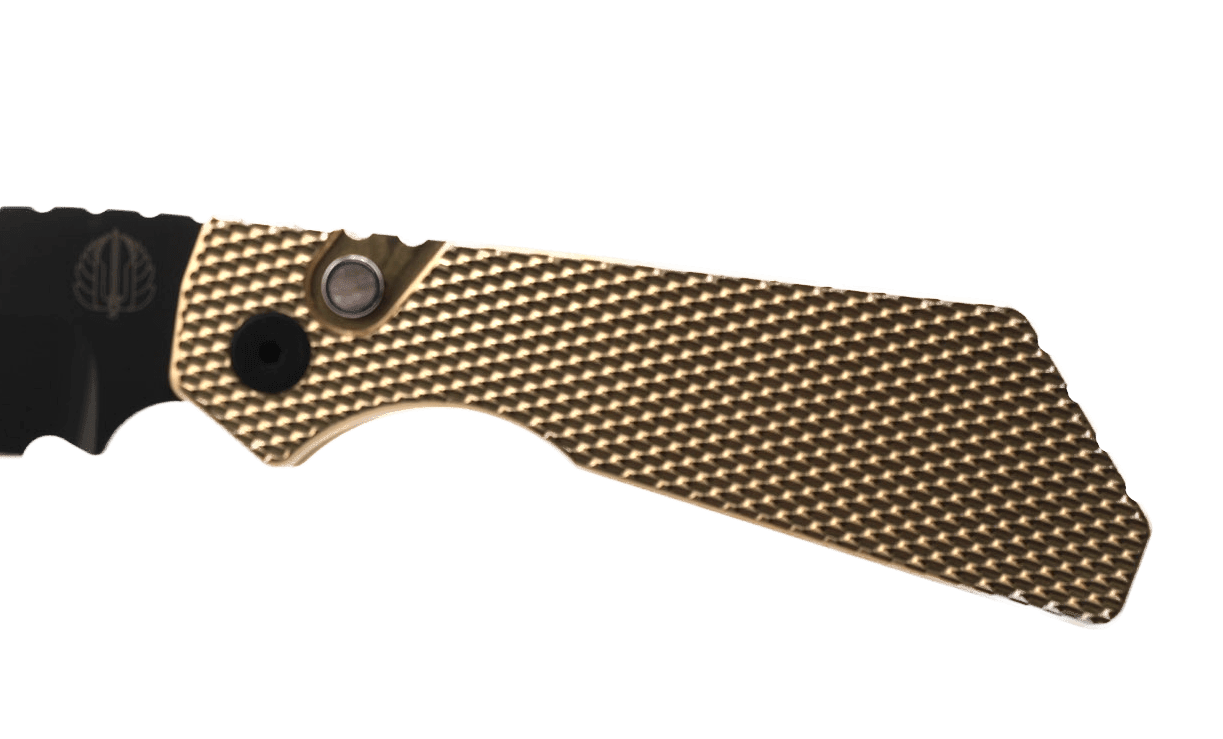 Pro-Tech Strider PT236 PT+ Auto Folding Knife 3.05" MagnaCut Black DLC Drop Point Blade AlBronze Bronze Handles - NORTH RIVER OUTDOORS