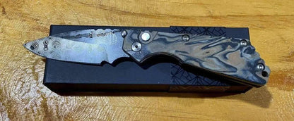 Pro-Tech Strider SnG Custom Auto Camo G-10 Damascus Blade Pearl Button 2436-DAMASCUS - NORTH RIVER OUTDOORS