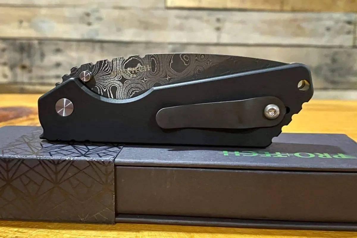 Pro-Tech Strider SnG Custom Auto Camo G-10 Damascus Blade Pearl Button 2436-DAMASCUS - NORTH RIVER OUTDOORS