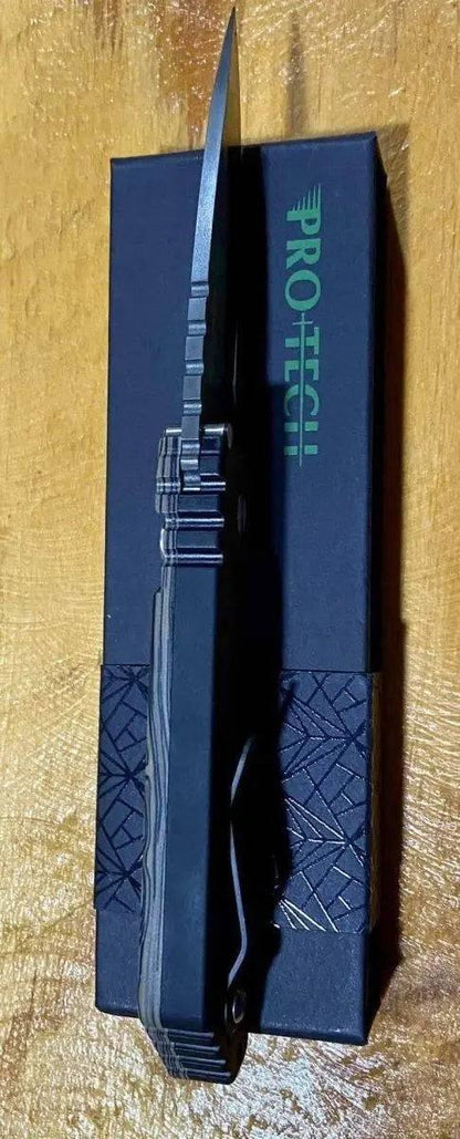 Pro-Tech Strider SnG Custom Auto Camo G-10 Damascus Blade Pearl Button 2436-DAMASCUS - NORTH RIVER OUTDOORS