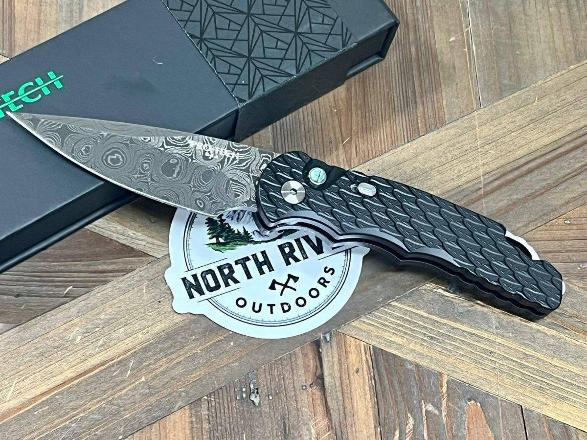 Pro-Tech T530-DAMA Tactical Response 5 Auto Knife (3.25" Black) Damascus - NORTH RIVER OUTDOORS