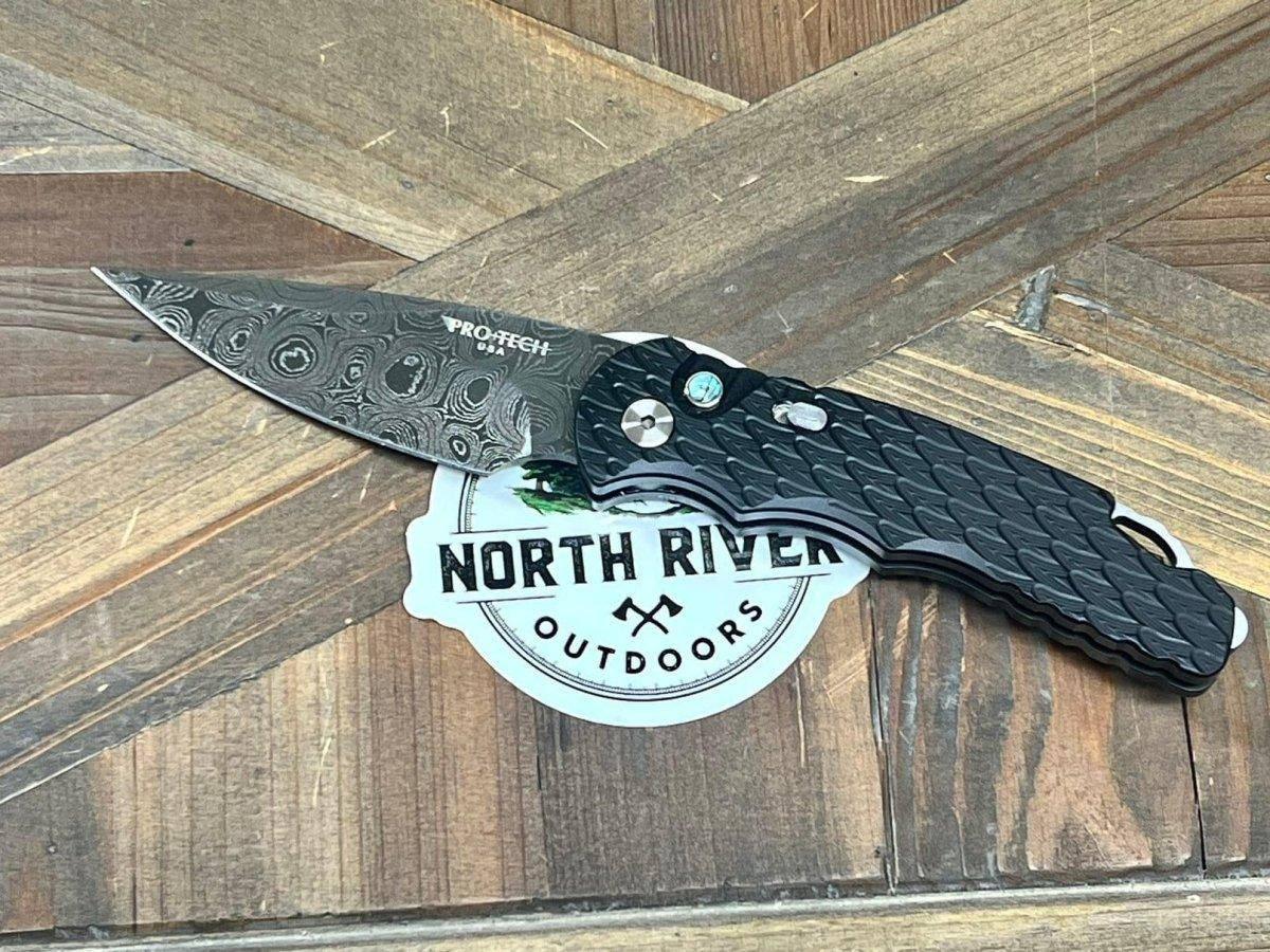 Pro-Tech T530-DAMA Tactical Response 5 Auto Knife (3.25" Black) Damascus - NORTH RIVER OUTDOORS
