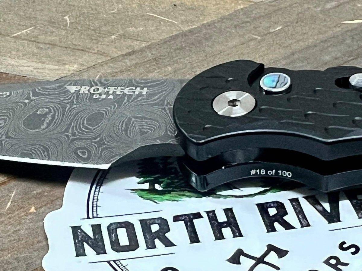 Pro-Tech T530-DAMA Tactical Response 5 Auto Knife (3.25" Black) Damascus - NORTH RIVER OUTDOORS