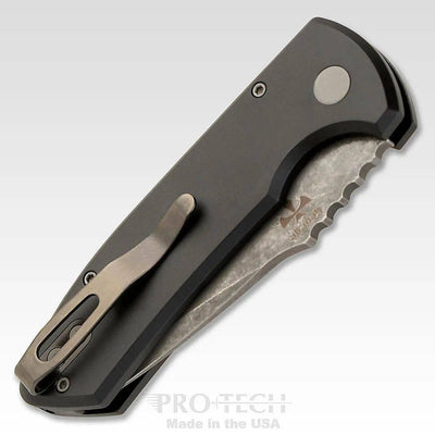 Protech Les George SBR Acid Washed Knife Textured Black (2.6") - NORTH RIVER OUTDOORS