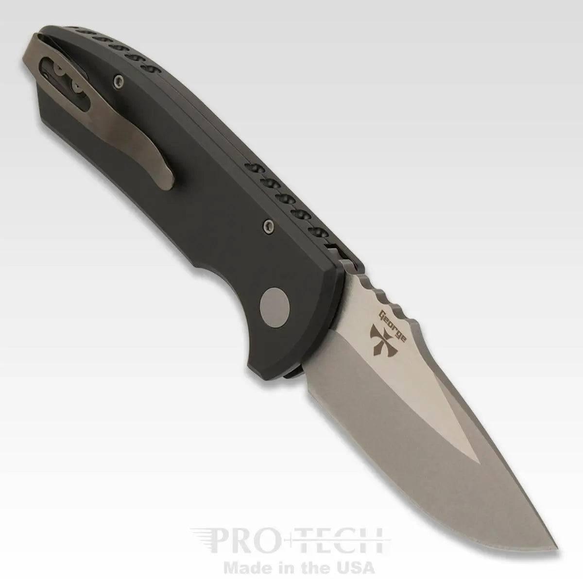 Protech Les George SBR LG401 Stonewash Knife Aluminum (2.6") - NORTH RIVER OUTDOORS