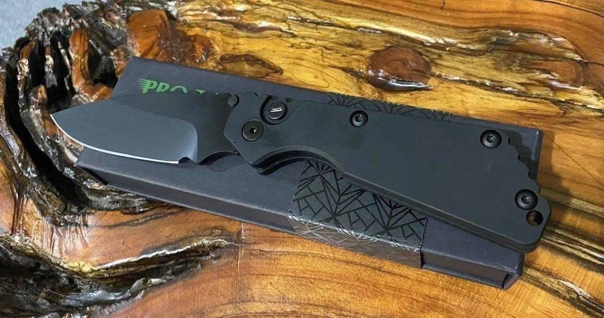 Protech Strider SnG Auto 2403-OP Operator Black W/Tritium Button - NORTH RIVER OUTDOORS