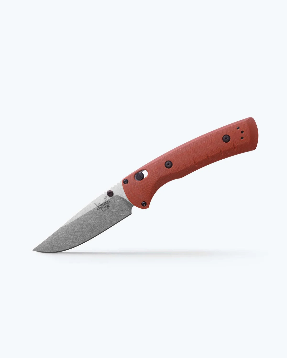 Benchmade Hunt Slipridge Folding Knife 3.5" Stonewashed MagnaCut Modified Clip Point Blade Rust Orange G10 Handle
