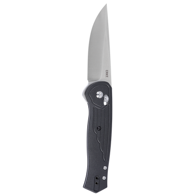 CRKT 7170 Sero Crossbar Lock Flipper Knife 3.02" S35VN Satin Drop Point Black Handles