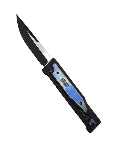 REATE EXO GRAVITY OTF KNIFE PVD TITANIUM ANODIZED INLAY 3.75" DROP POINT SATIN - NORTH RIVER OUTDOORS