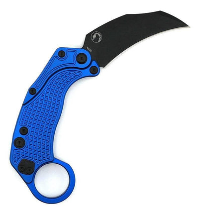 Reate Exo-K Karambit Gravity Knife Blue Aluminum (3.1" Black PVD) - NORTH RIVER OUTDOORS