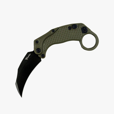 Reate Exo-K Karambit Gravity Knife Green Aluminum (3.1" Black PVD) - NORTH RIVER OUTDOORS