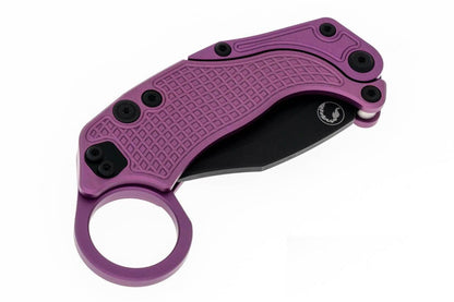 Reate Exo-K Karambit Gravity Knife Purple Aluminum (3.1" Black PVD) - NORTH RIVER OUTDOORS