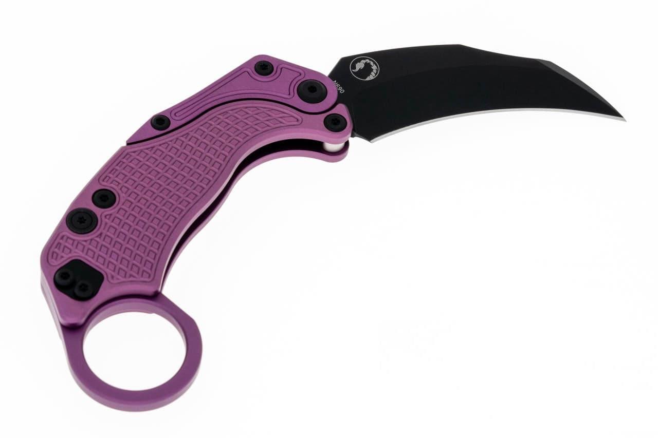 Reate Exo-K Karambit Gravity Knife Purple Aluminum (3.1" Black PVD) - NORTH RIVER OUTDOORS