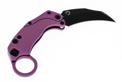 Reate Exo-K Karambit Gravity Knife Purple Aluminum (3.1" Black PVD) - NORTH RIVER OUTDOORS