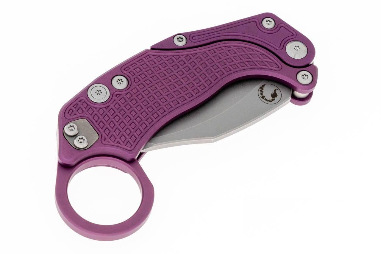 Reate Exo-K Karambit Gravity Knife Purple Aluminum (3.1" Stonewash) - NORTH RIVER OUTDOORS