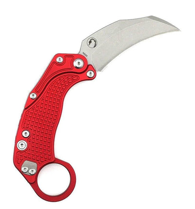 Reate Exo-K Karambit Gravity Knife Red Aluminum (3.1" Stonewash) - NORTH RIVER OUTDOORS
