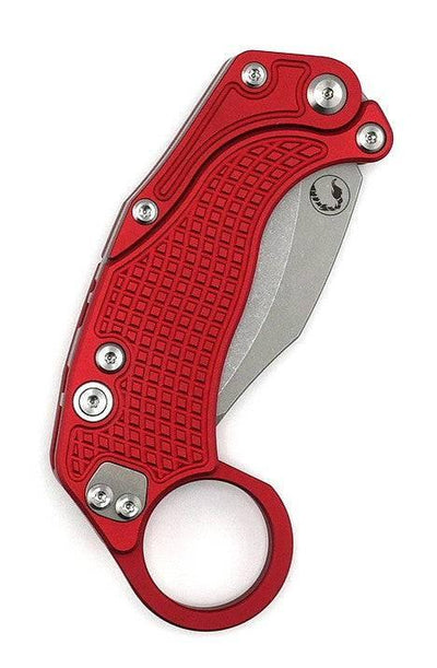 Reate Exo-K Karambit Gravity Knife Red Aluminum (3.1" Stonewash) - NORTH RIVER OUTDOORS
