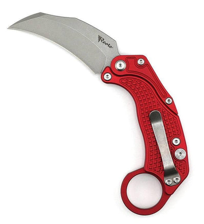 Reate Exo-K Karambit Gravity Knife Red Aluminum (3.1" Stonewash) - NORTH RIVER OUTDOORS