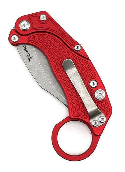 Reate Exo-K Karambit Gravity Knife Red Aluminum (3.1" Stonewash) - NORTH RIVER OUTDOORS
